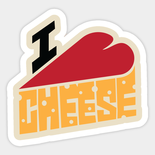 I Heart Cheese Sticker by Eat, Geek + Be Merry